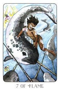 Seven of Flame - Seven of Swords - Stolen Child Tarot