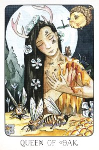 Queen of Oak - Queen of Pentacles - Stolen Child Tarot