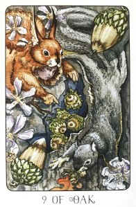 Nine of Oak - Nine of Pentacles - Stolen Child Tarot