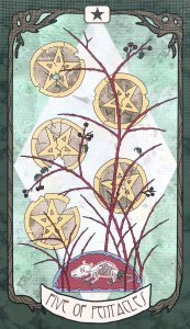 Forager's Daughter Tarot - Five of Pentacles
