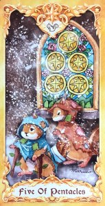 Maruco Animal Tarot - Five of Pentacles