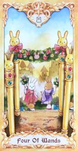 Maruco Animal Tarot - Four of Wands