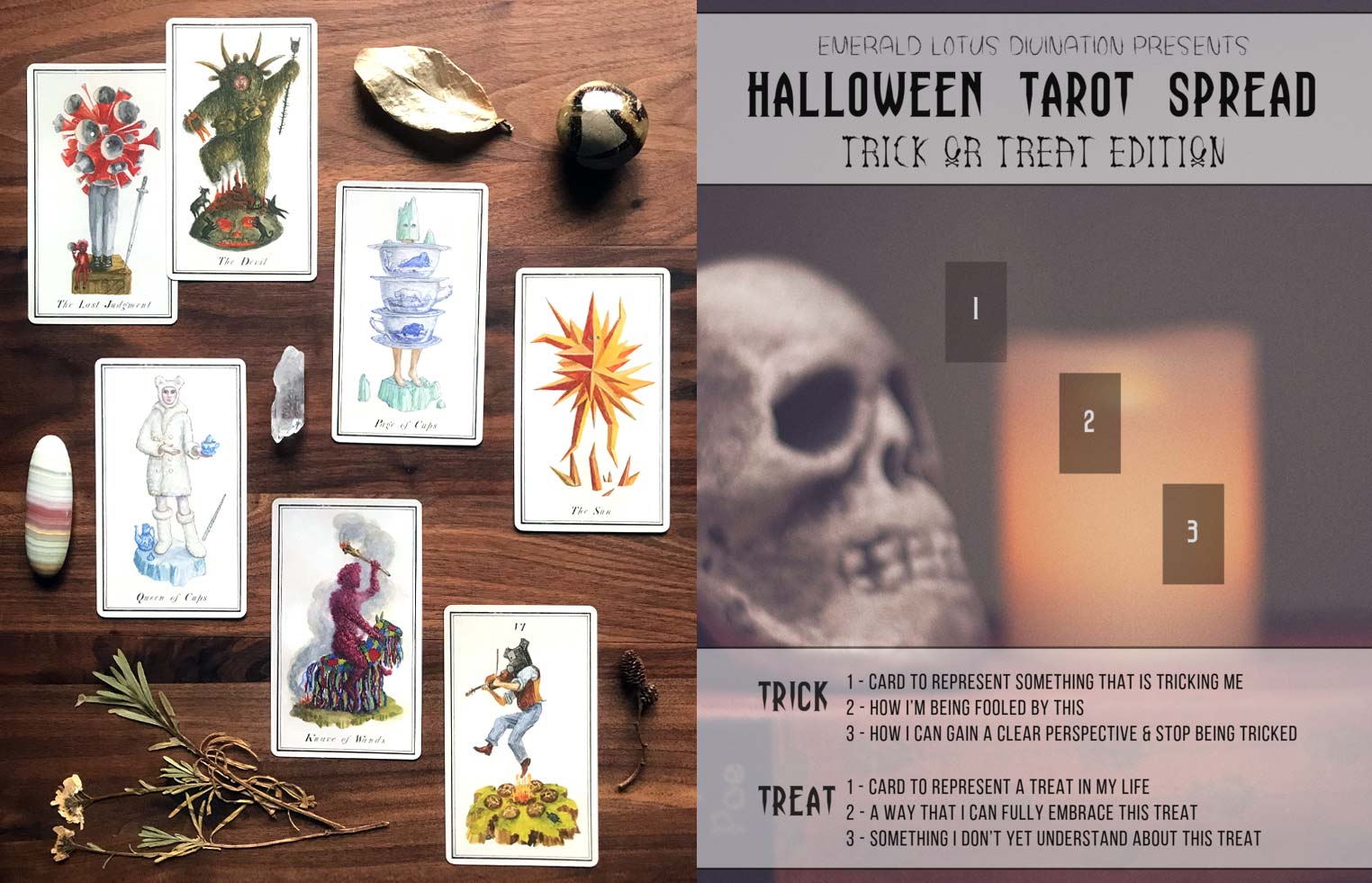Halloween Tarot Spread - Carnival at the End of the World Tarot