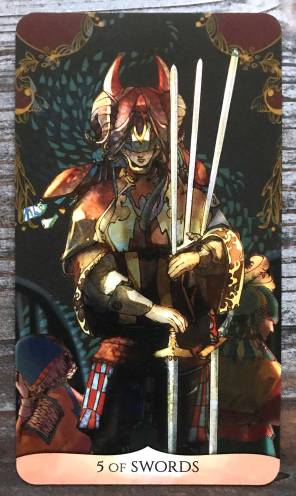 Traditional Manga Tarot - Five of Swords