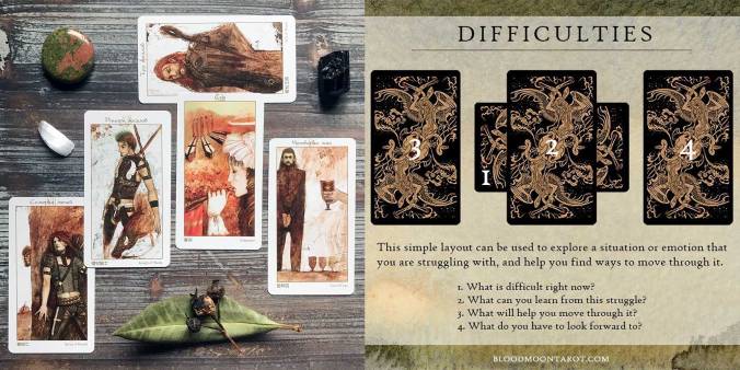 Difficulties Tarot Spread - The Lunatic Tarot