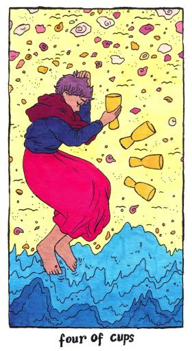 Cosmic Slumber Tarot - Four of Cups