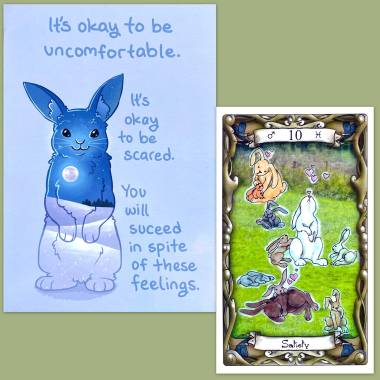Twilight Rabbit Tarot and Thera-Pets Emotional Support Animal Cards