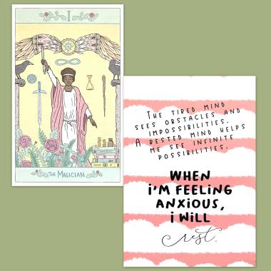 Luna Sol Tarot and Less Anxiety Affirmation Cards