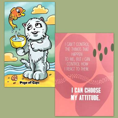 Kiddy Katz Tarot and Less Anxiety Affirmation Cards