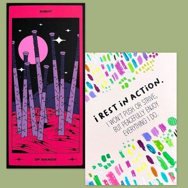 Memento Mori Tarot and Less Anxiety Affirmation Cards