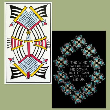 Tarot de Marseille Jean Dodal and Less Anxiety Affirmation Cards