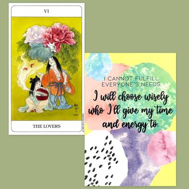 Chinese Tarot and Less Anxiety Affirmation Cards