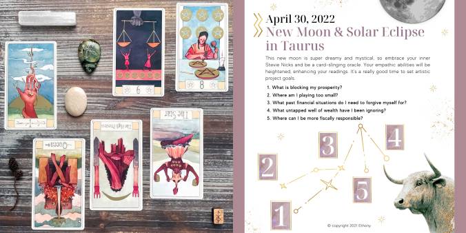 New Moon & Solar Eclipse in Taurus Reading with the Curious Travels Tarot