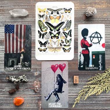 Audubon & Animal Bones Postcard Set and Abstract Art Tarot