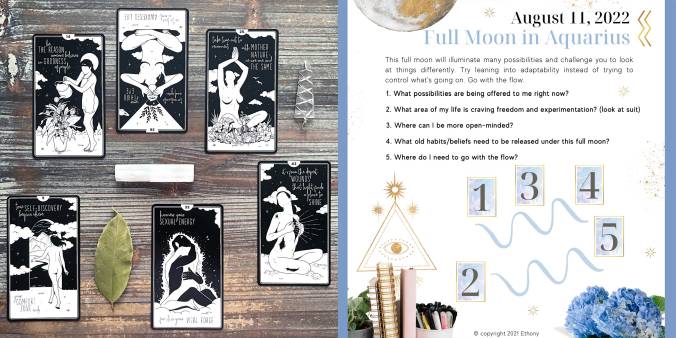 Full Moon in Aquarius Reading with the Dare to Shine Oracle