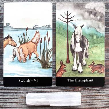 Riderless Tarot - Six of Swords and The Hierophant