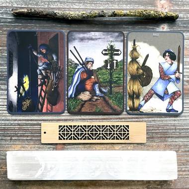 Anna K Tarot Indie Edition - Seven of Swords, Two of Wands, Page of Swords