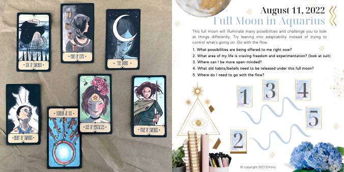 Full Moon in Aquarius Tarot Reading with the Sasuraibito Tarot