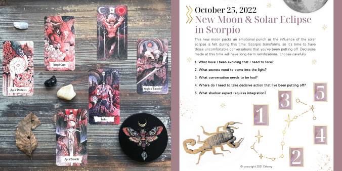 New Moon & Solar Eclipse in Scorpio Tarot Reading with the Bloody Tears Tarot
