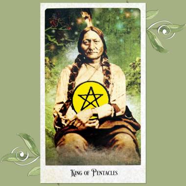 The Relative Tarot - King of Pentacles - Sitting Bull