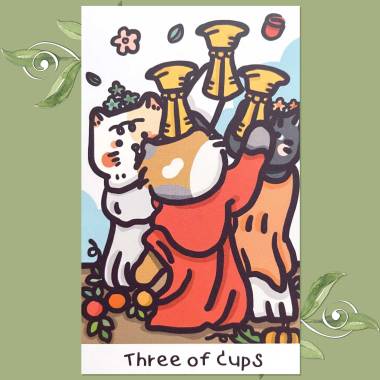 Cattitude Tarot - Three of Cups