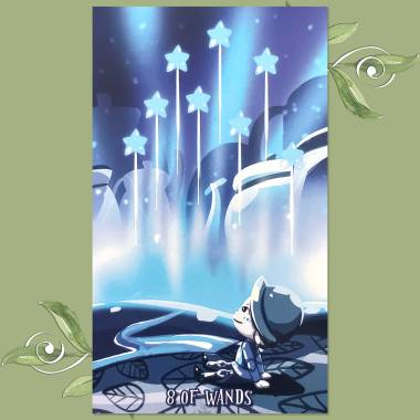 Porcelain Tarot - Eight of Wands