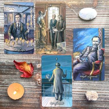 Titanic Tarot Spirits Rising Edition - Nine of Cups, Three of Coins, Two of Wands, Knight of Swords