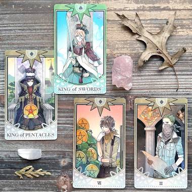 Ideal Soulmate Tarot - King of Swords, King of Pentacles, Seven of Pentacles, Three of Pentacles