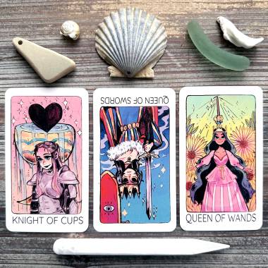 Britt's Third Eye Tarot - Knight of Cups, Queen of Swords, Queen of Wands