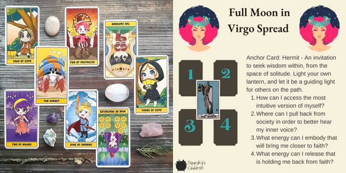 Full Moon in Virgo Tarot Reading with the Chibi Tarot