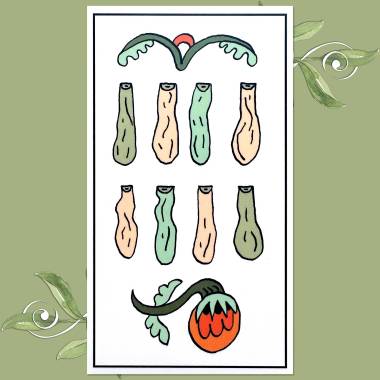 Tanya Teibtner's Tarot de Marseille - Eight of Wands