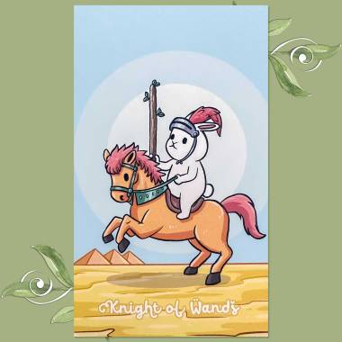 Chubby Bun Tarot - Knight of Wands