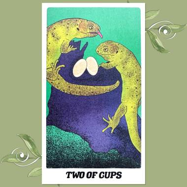 The Funny Little Lizard Tarot - Two of Cups