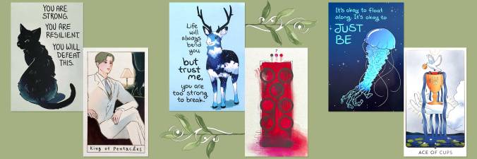 Dive To You Tarot, Ocean Dry Tarot, Awaken Tarot, and Thera-Pets Emotional Support Animal Cards