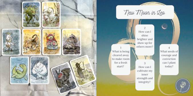 New Moon in Leo Oracle Reading with the Lil Cryptid Oracle