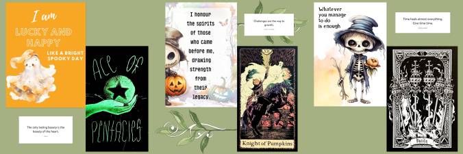 My Strange Tarot, Spooky Tarot, Mysteries Tarot, and Halloween Affirmation Cards