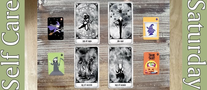 Self Care Saturday Tarot Reading with the Any Means Necessary Tarot and Halloween Lenoracle Mini Deck