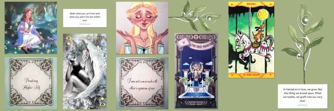 Ephemeral Dreams Tarot, Epigraphic Tarot, Freak Show Circus Tarot, and Cynthia Elliott's Positive Affirmation Oracle