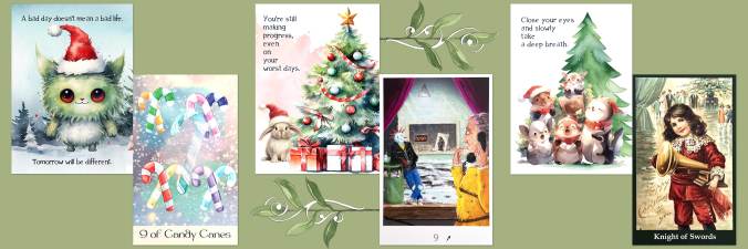 Christmas Cheer Tarot, Snowland Tarot, Vintage Christmas Tarot, and Christmas Affirmations Tarot
