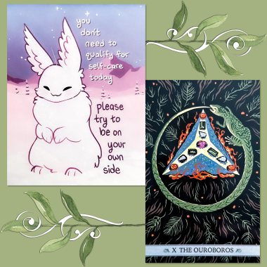 Mystical Dreamer Tarot The Ouroboros (Wheel of Fortune) and It's Going to Be Okay 2024 Day-to-Day Calendar by Kate Allan