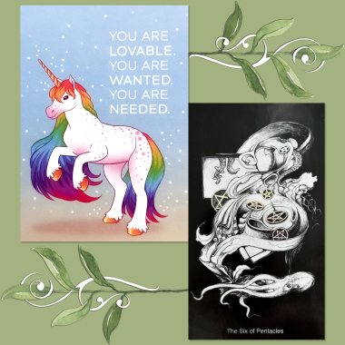 The Octopus Tarot Six of Pentacles and It's Going to Be Okay 2024 Day-to-Day Calendar by Kate Allan