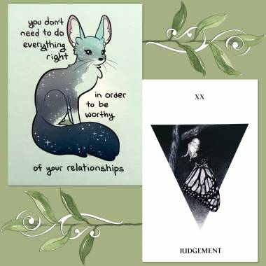 Monochromatica Tarot Judgement card and It's Going to Be Okay 2024 Day-to-Day Calendar by Kate Allan