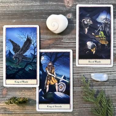 The Hobbit Tarot - Six of Wands, King of Wands, King of Swords