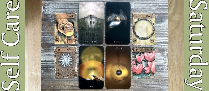 Remembering the Sweet Fool Tarot - Six of Cups, Queen of Hills, Queen of Pentacles, Sun, Four of Cups - and RootWeaver's Vintage Lenormand