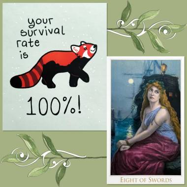 Victorian Romantic Tarot's Eight of Swords and It’s Going To Be Okay 2024 Day-to-day Calendar By Kate Allan