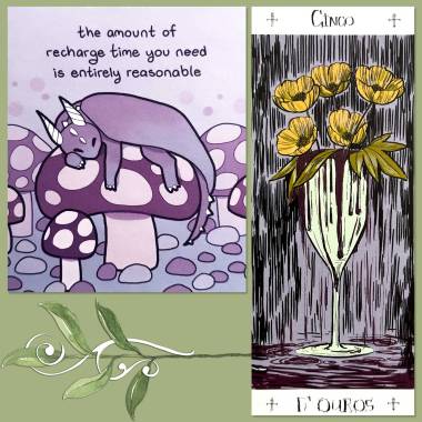 Jonasa Jaus Tarot's Five of Pentacles and It’s Going To Be Okay 2024 Day-to-day Calendar By Kate Allan