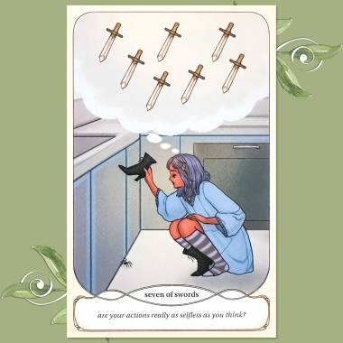 Cozy Witch Tarot - Seven of Swords