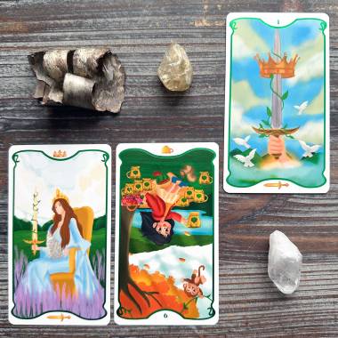 Seed of Soul Tarot - Ace of Swords, Nine of Cups, Queen of Swords