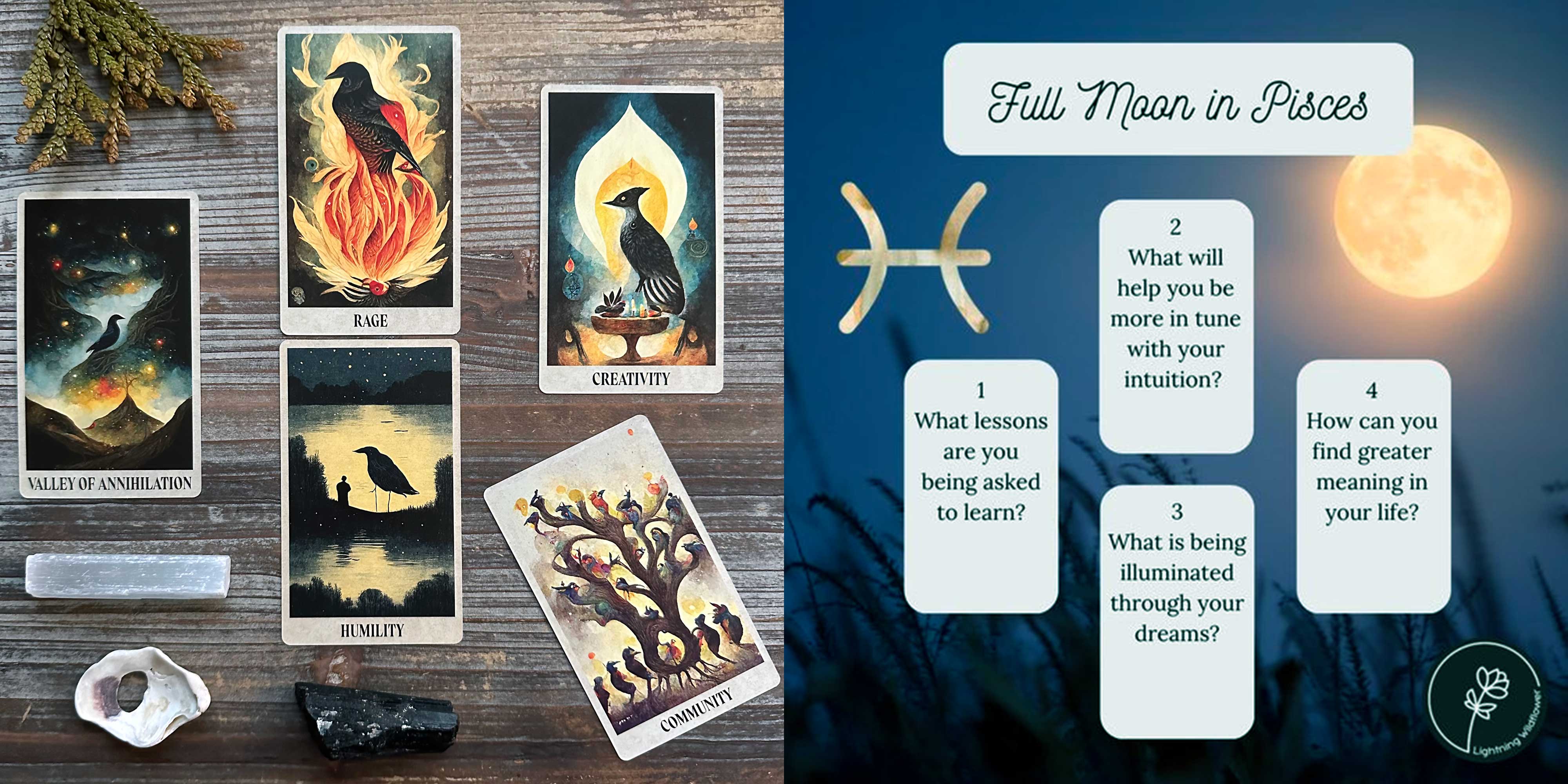 Full Moon in Pisces Oracle Reading with the Between Worlds Oracle