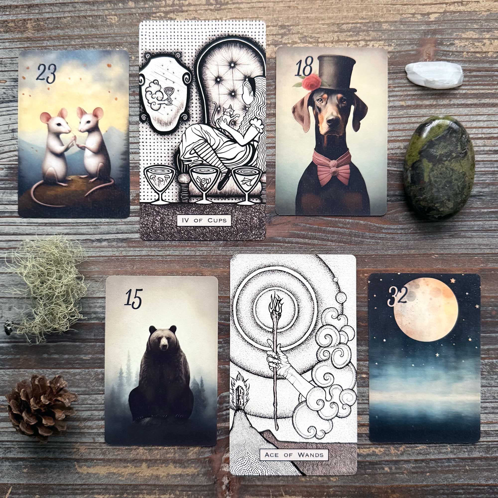 Tarot Reading with the Interim Tarot 1st Edition Beyond Borders and Petit Lenormand Delvinia